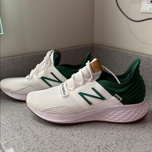 New Balance White and Green Athletic Shoes